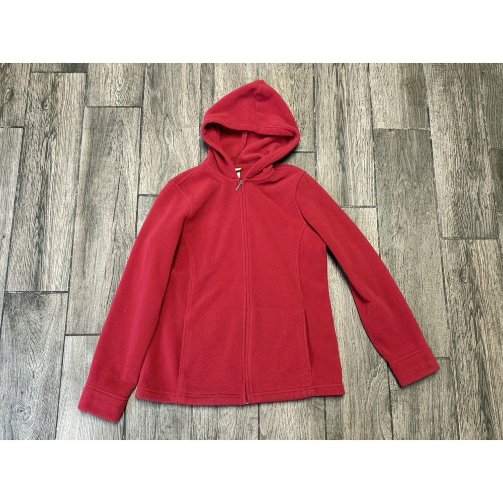 L.L. Bean Red Women's Full Zip Fleece Zip-Up Hoodie Small